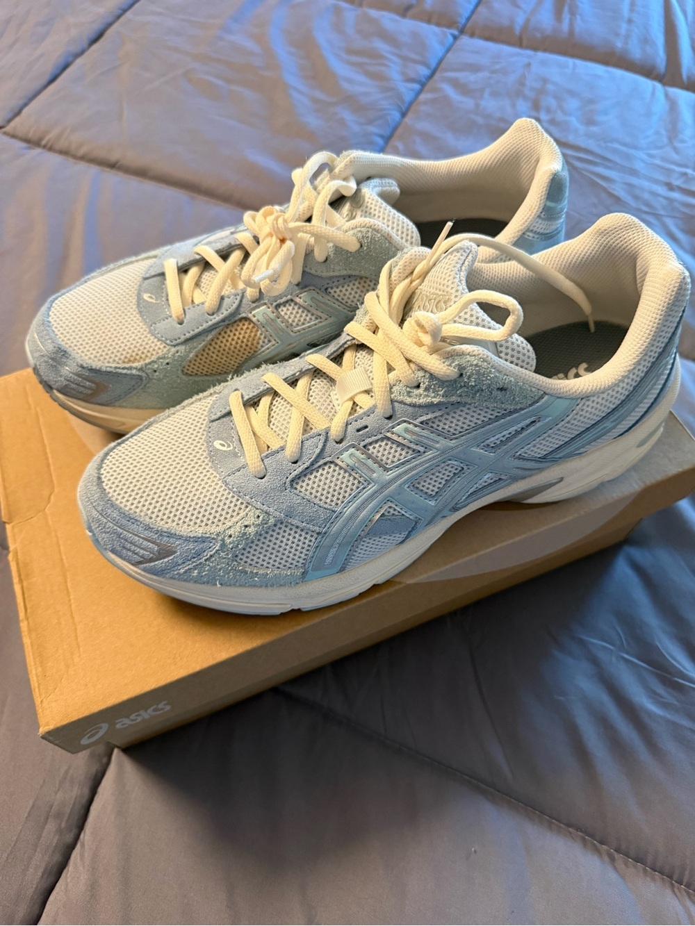 ASICS Men’s Gel-1130 Light Blue Mesh Running Sneakers